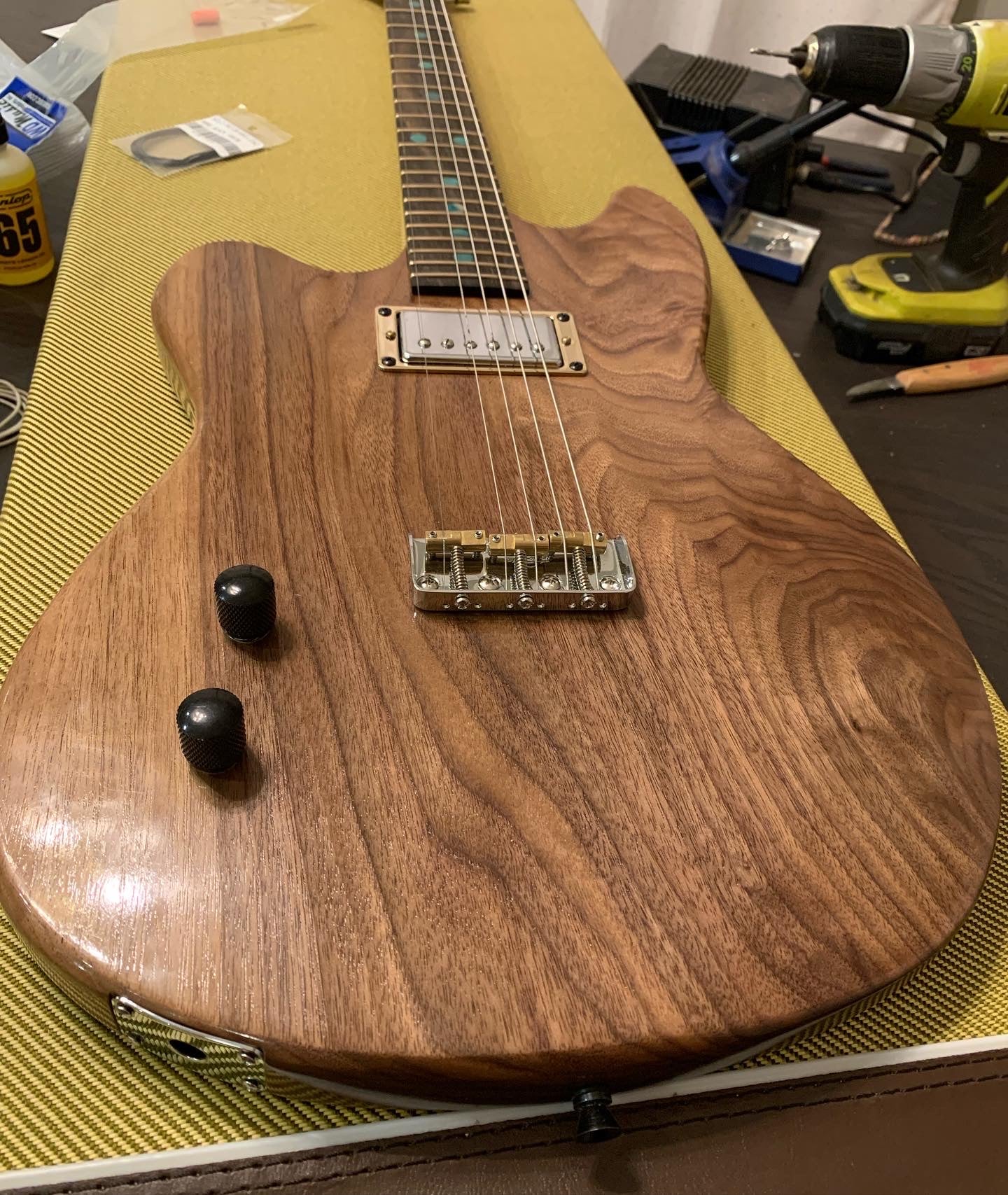 Levitater Left-handed 1 Piece Black Walnut Solid Body